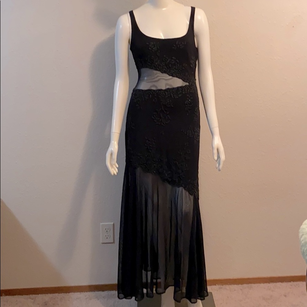 Vintage Tadashi Beaded Sheer Gown
